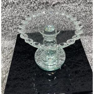 Crystal Glass Clear Centerpiece Candle Pedestral Bowl